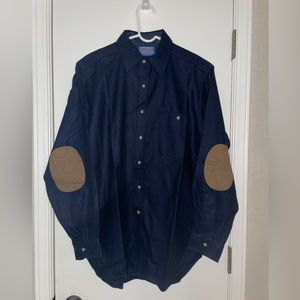 Pendleton Men's Elbow Patch Trail Shirt Wool Buttoned Long Sleeve sz medium